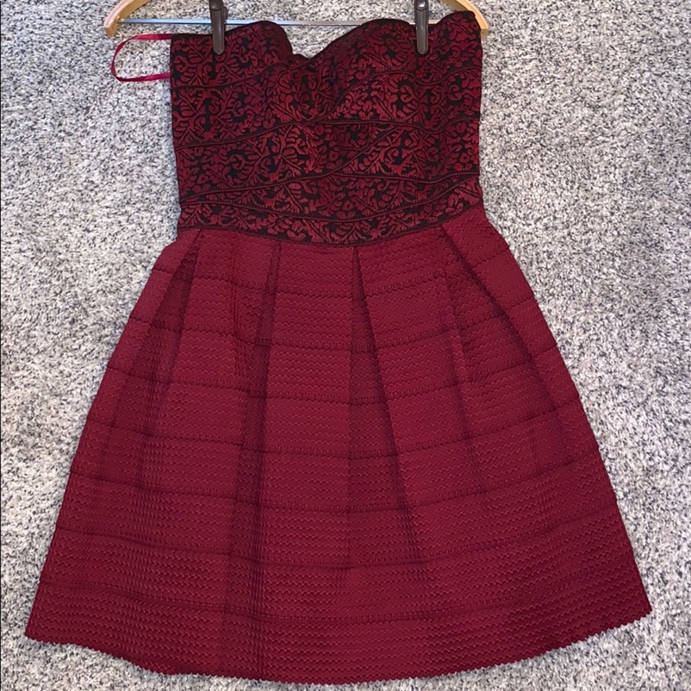 Strapless red boutique dress